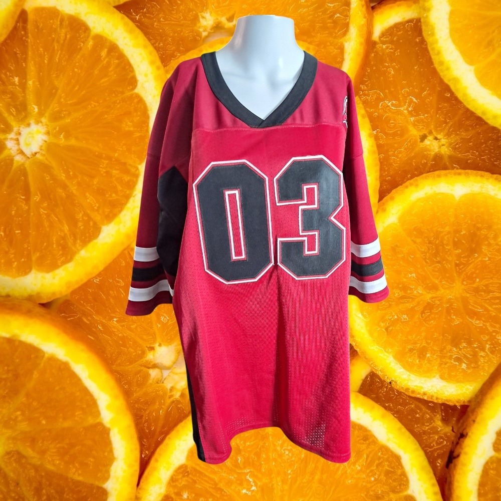 Majestic Jersey New Jersey Devils NHL Hockey Number 03 Red Black Mens L